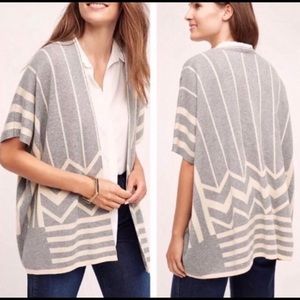 La Fee Vert Anthro L knit cardigan kimono gray GUC